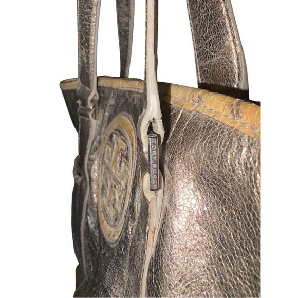 Tory Burch Metallic Leather Tote Bag - Picture 6 of 16